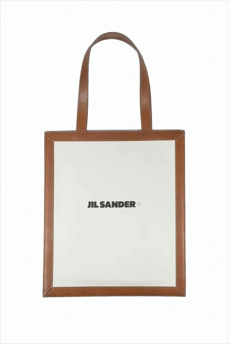 Jil Sander Structured White Tote Bag With Smooth Leather Trims