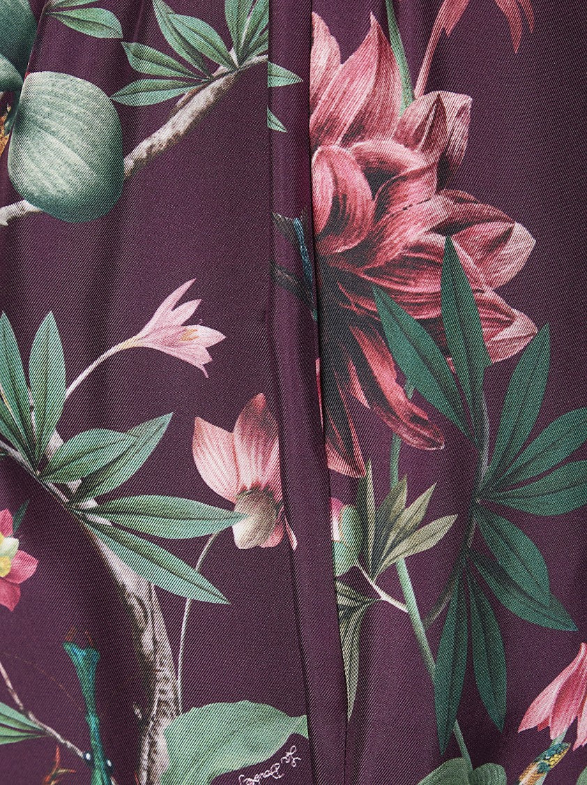 La Double J Silk Pajama-Inspired Pants With Faux Closure