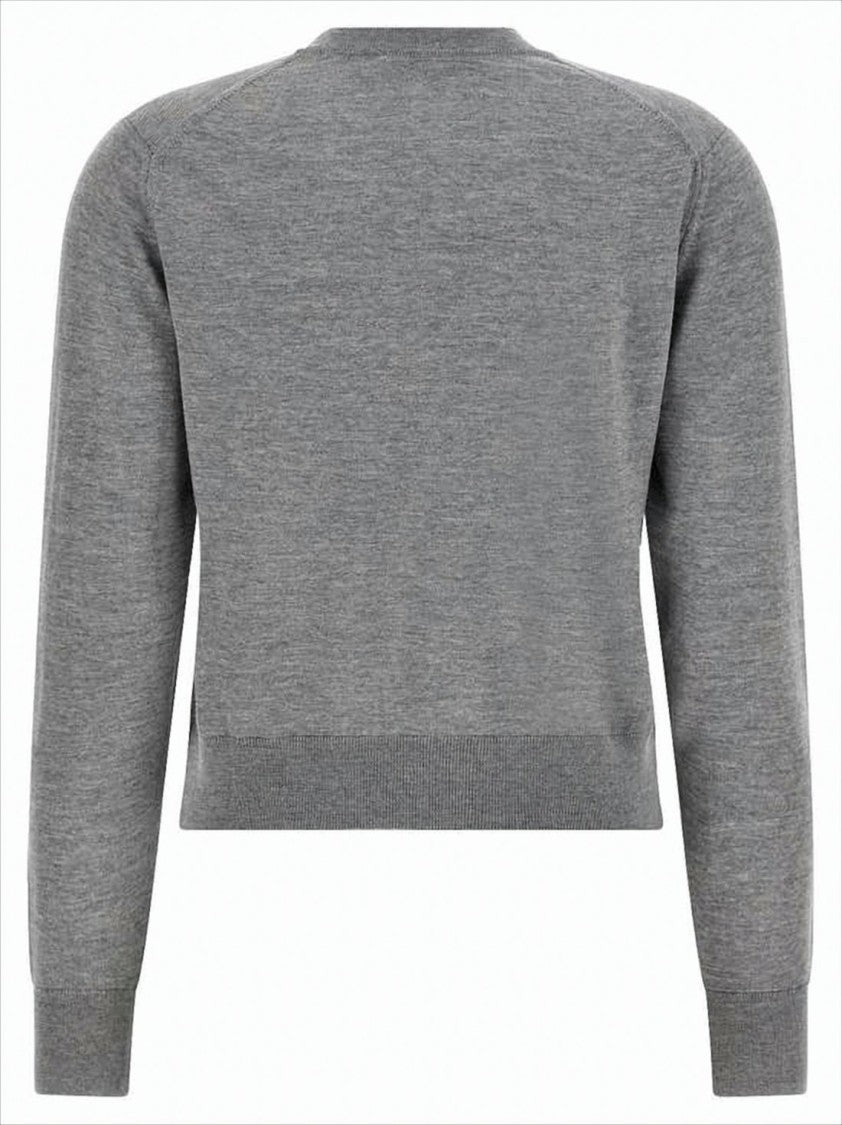 Maison Kitsuné Finely Knit Wool Cardigan With Classic Button-Down Front