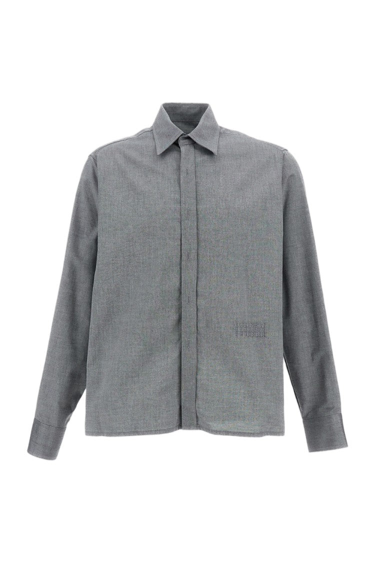 Mm6 By Maison Margiela Grey Zip Pure Cotton Concealed Zip Shirt