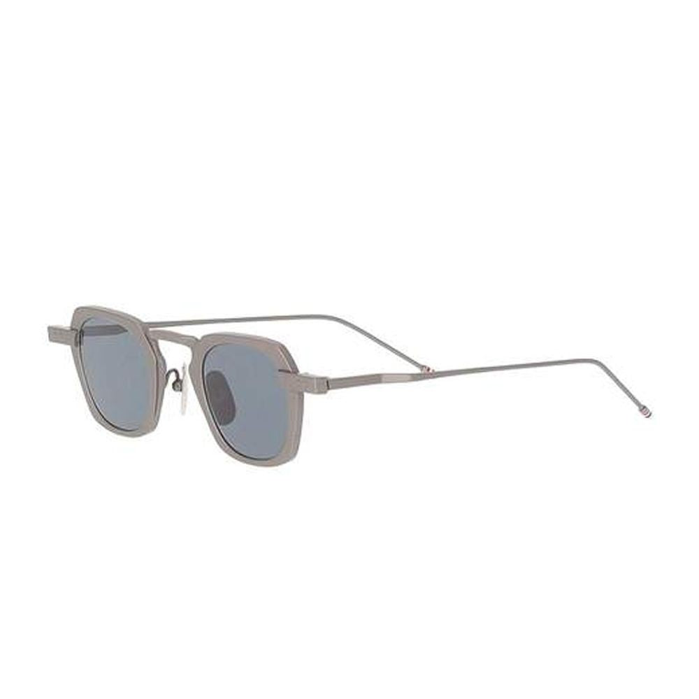 Thom Browne Ues930a - G0001 Satin Silver Titanium Square Frame Sunglasses