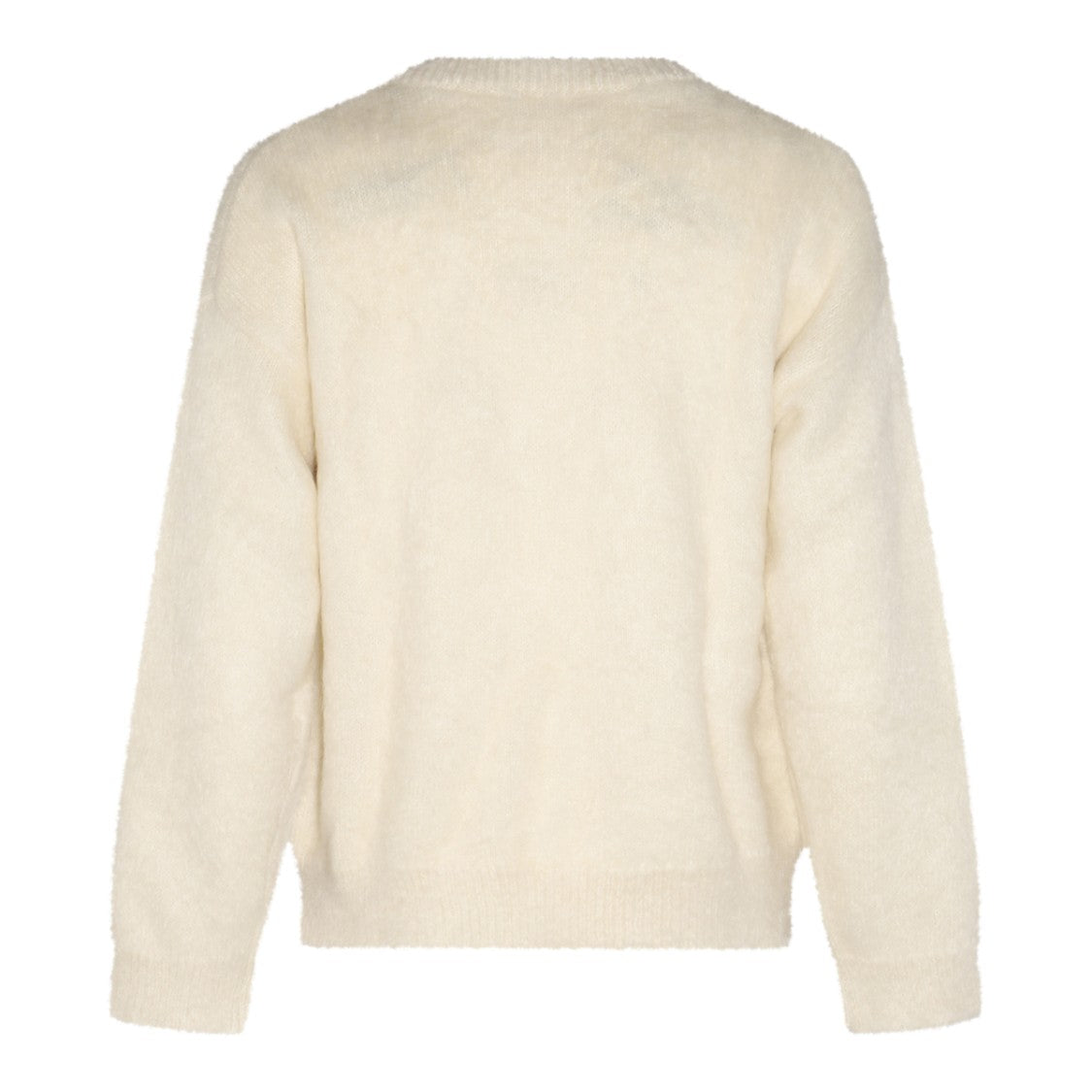 Jil Sander Eggshell Mohair Blend Sweater With Embroidered Motif