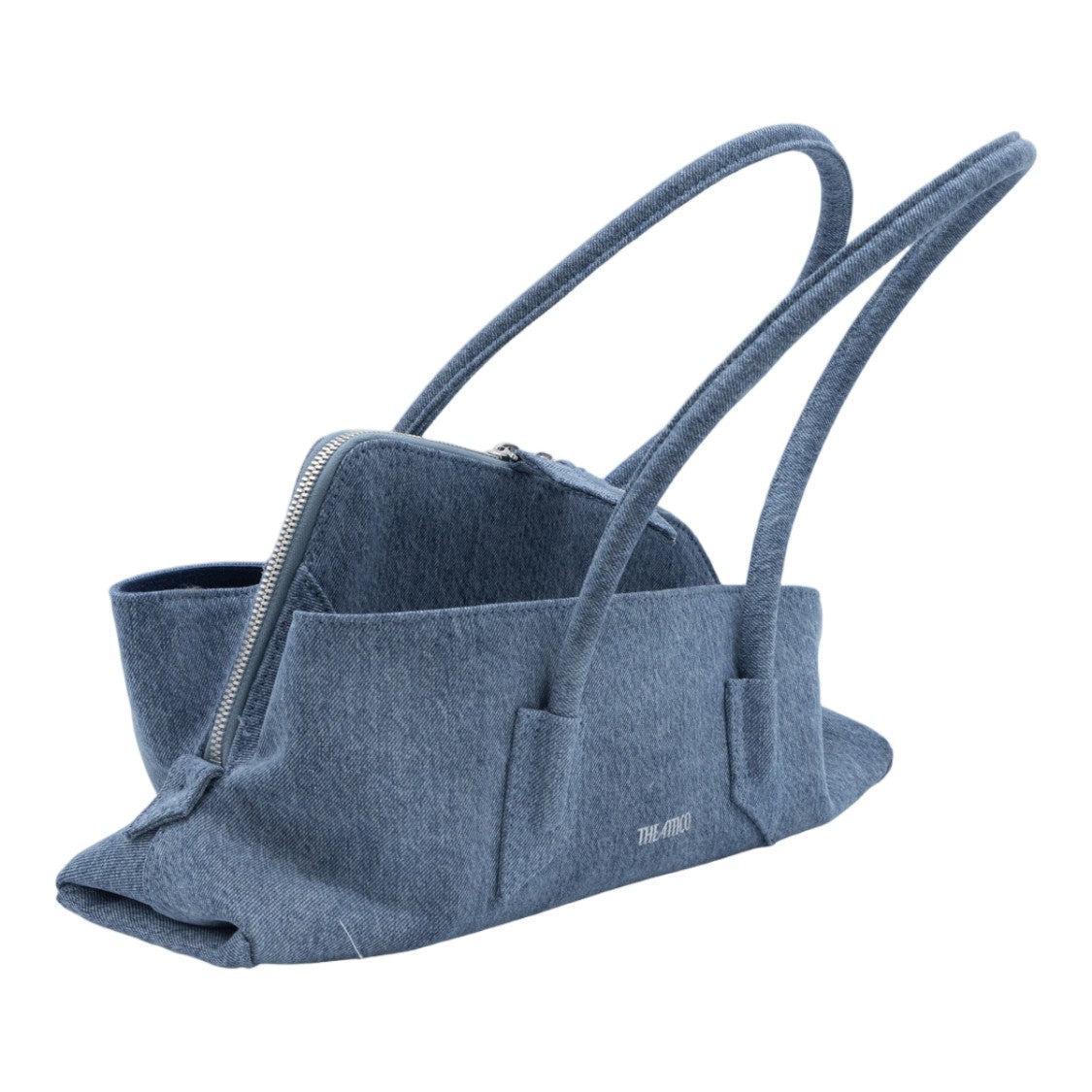 The Attico Structured Denim Zippered Shoulder Bag