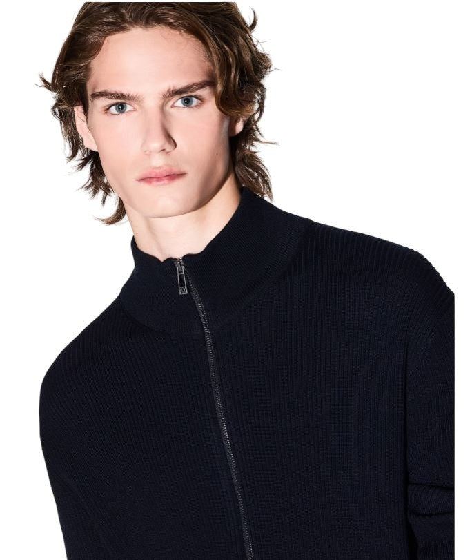 Armani Exchange Ribbed High Neck Cardigan