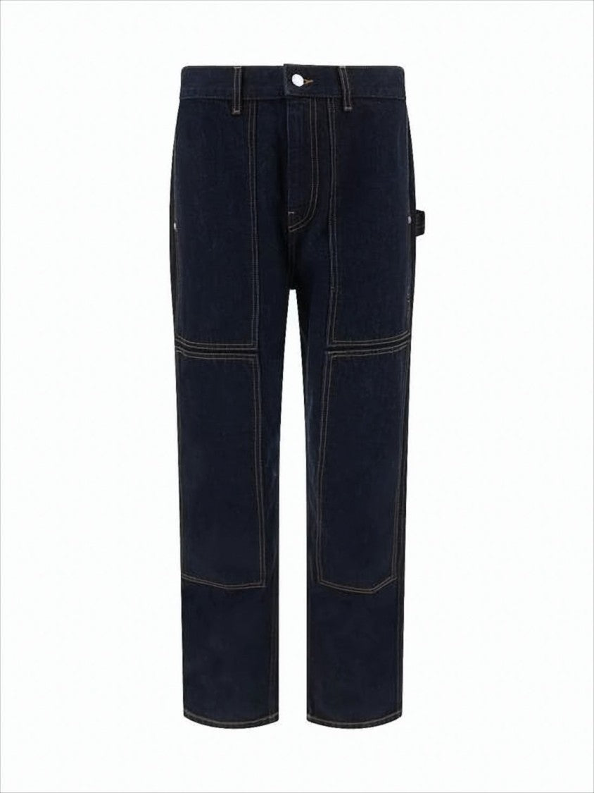 Helmut Lang Straight-Leg Denim Pants With Contrast Stitching And Five-Pocket Design