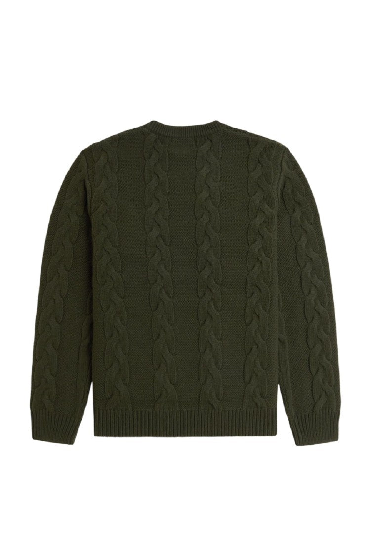 Fred Perry Green Cable Knit Sweater
