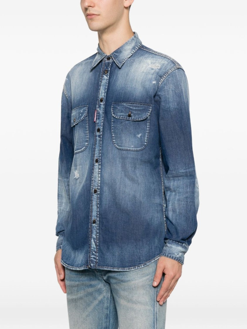 Dsquared2 Classic Denim Long Sleeve Button Shirt