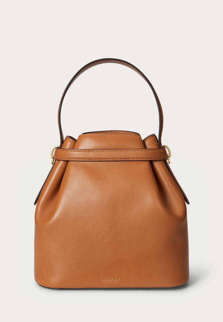 Lauren Ralph Lauren Brown Blke Medium Silk Bucket Bag