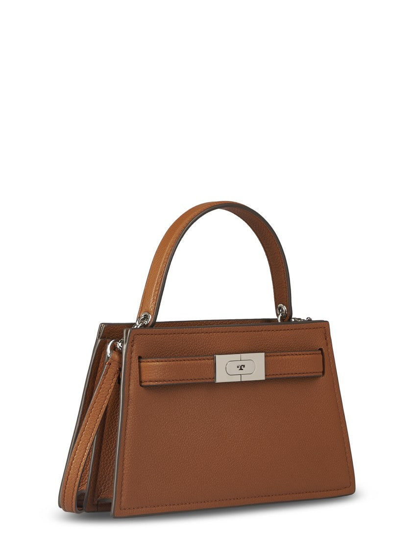 Tory Burch Petite Lee Radziwill Pebbled Handbag With Structured Silhouette