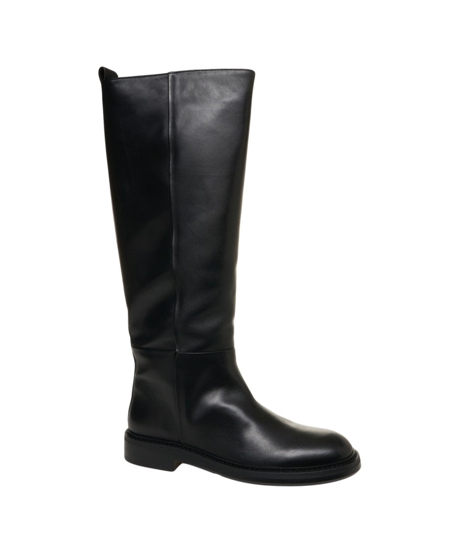 Billi Bi Sleek Black Leather Ankle Boots