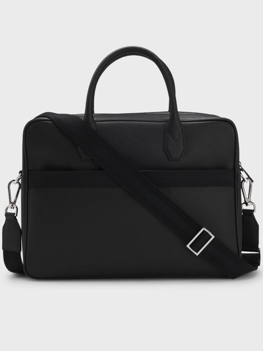 Hugo Boss Rectangular Document Bag In 100% Bonded Leather