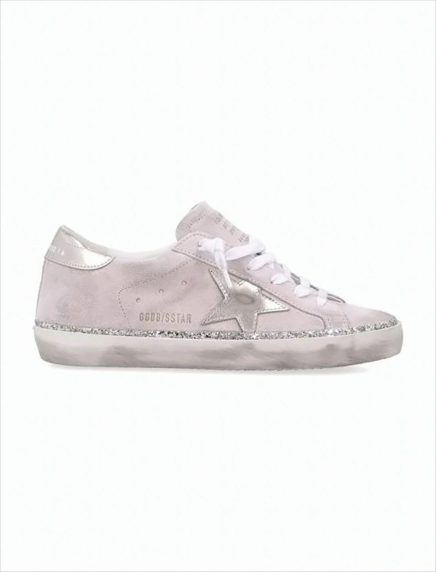 Golden Goose Distressed Suede Low-Top Sneakers With Metallic Accents