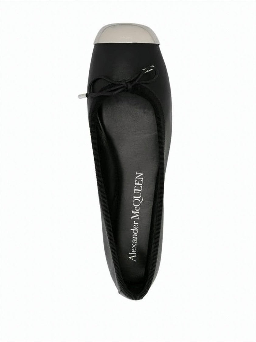 Alexander Mcqueen Flat Black Leather Shoes