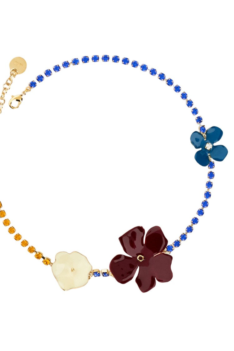 Marni Floral Charm Choker Necklace With Classic Clasp