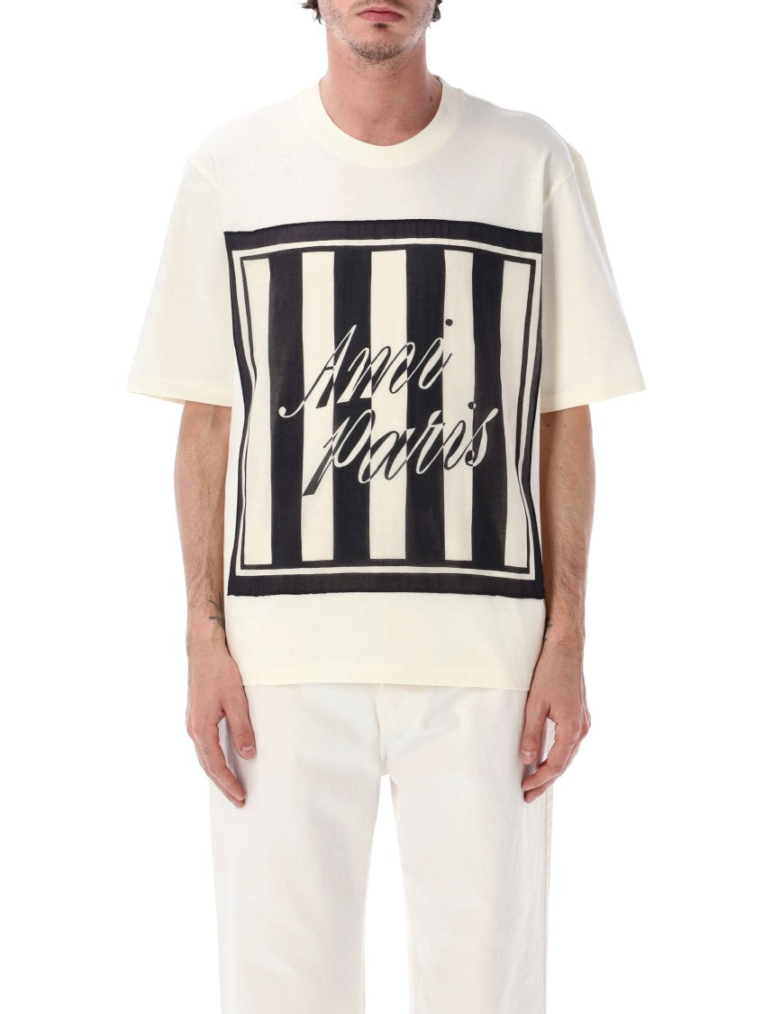 Ami Paris Sewn Scarf Relaxed Short Tee