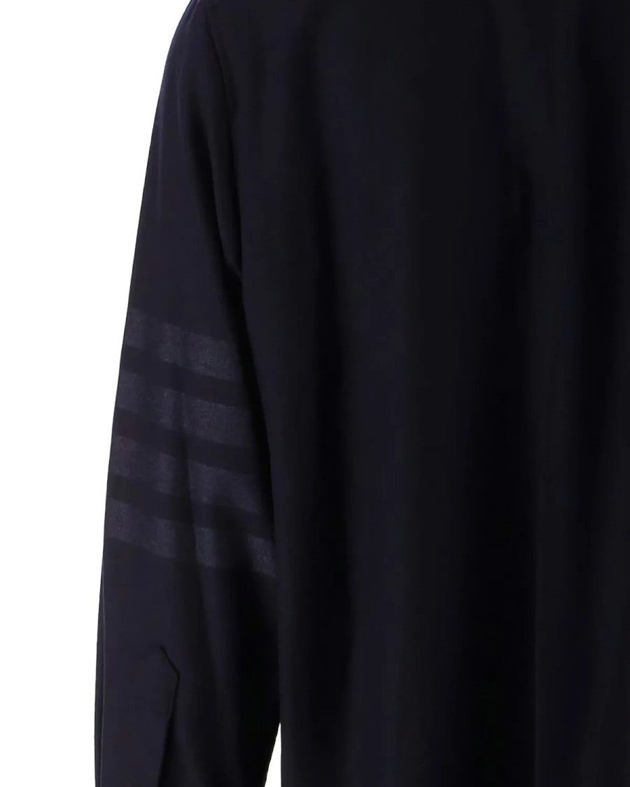 Thom Browne Long Sleeve Button-Up Shirt With Cashmere-Wool Blend