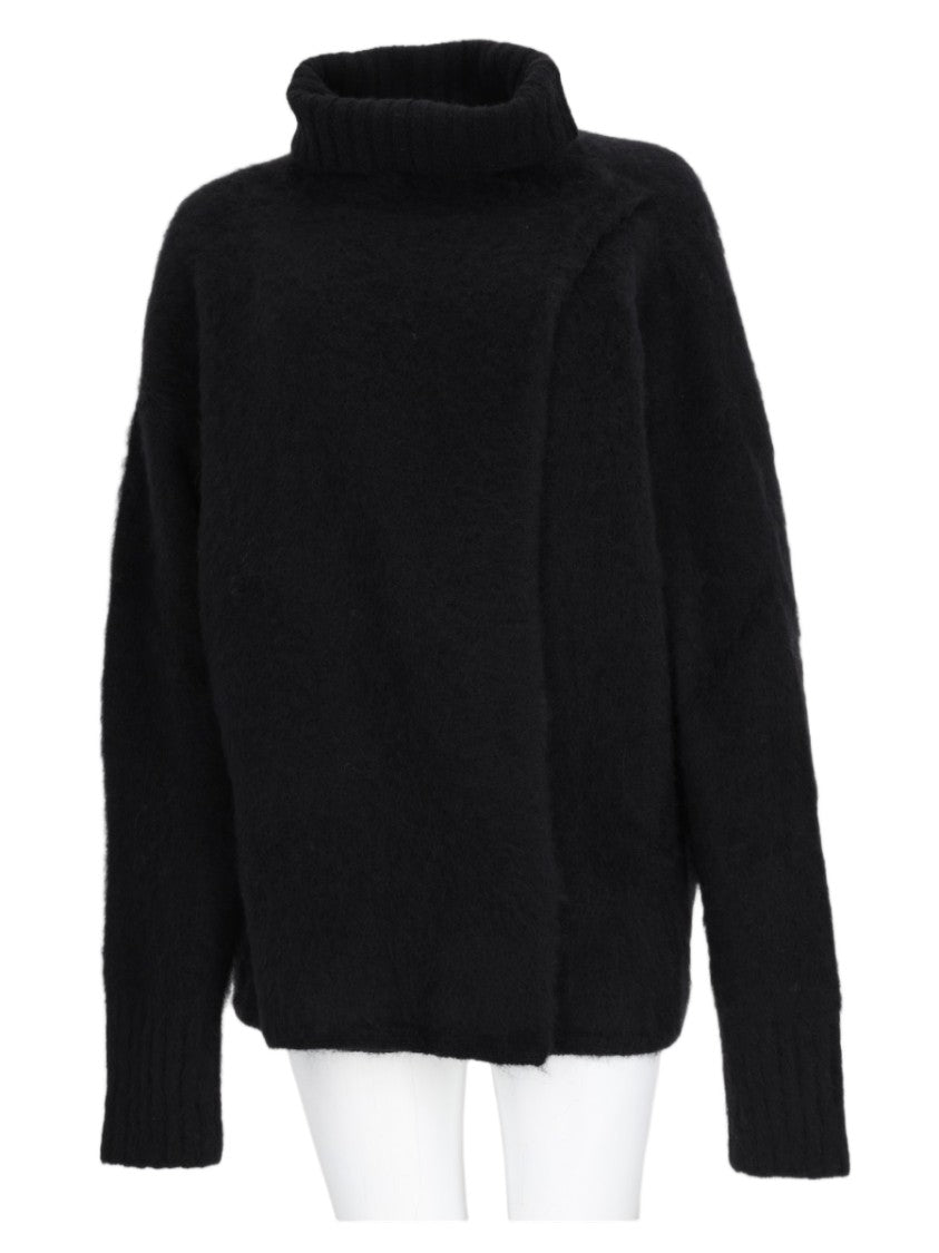 Uma Wang Black Turtleneck Alpaca-Blend Knit Sweater