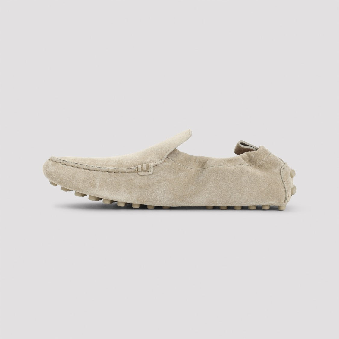 Tod's Rope Beige Suede Loafers With Signature Gommini Sole