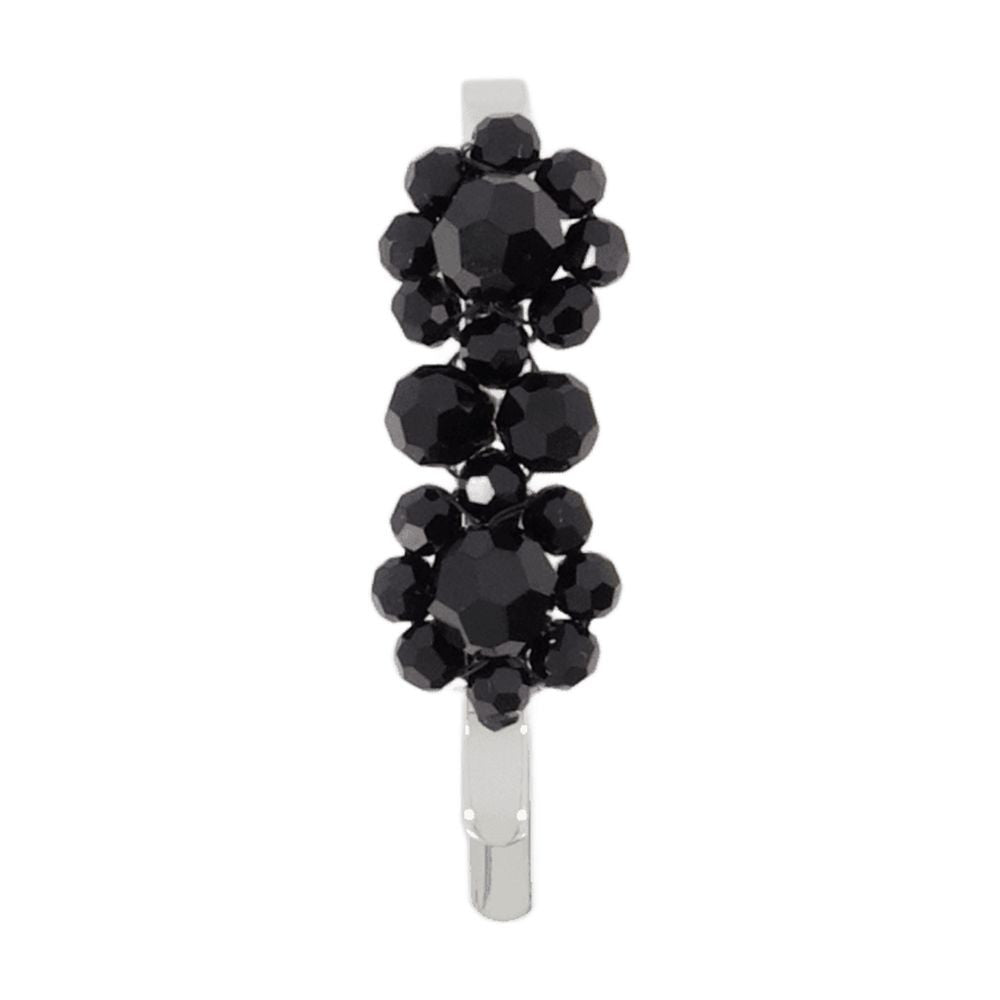 Simone Rocha Mini Flower Hair Clip - Crystal - Black
