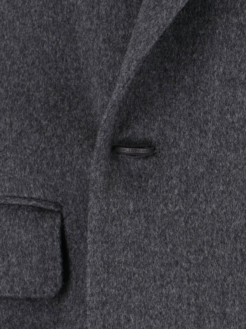 Tagliatore "Pino Lerario" Double-Breasted Coat Grey