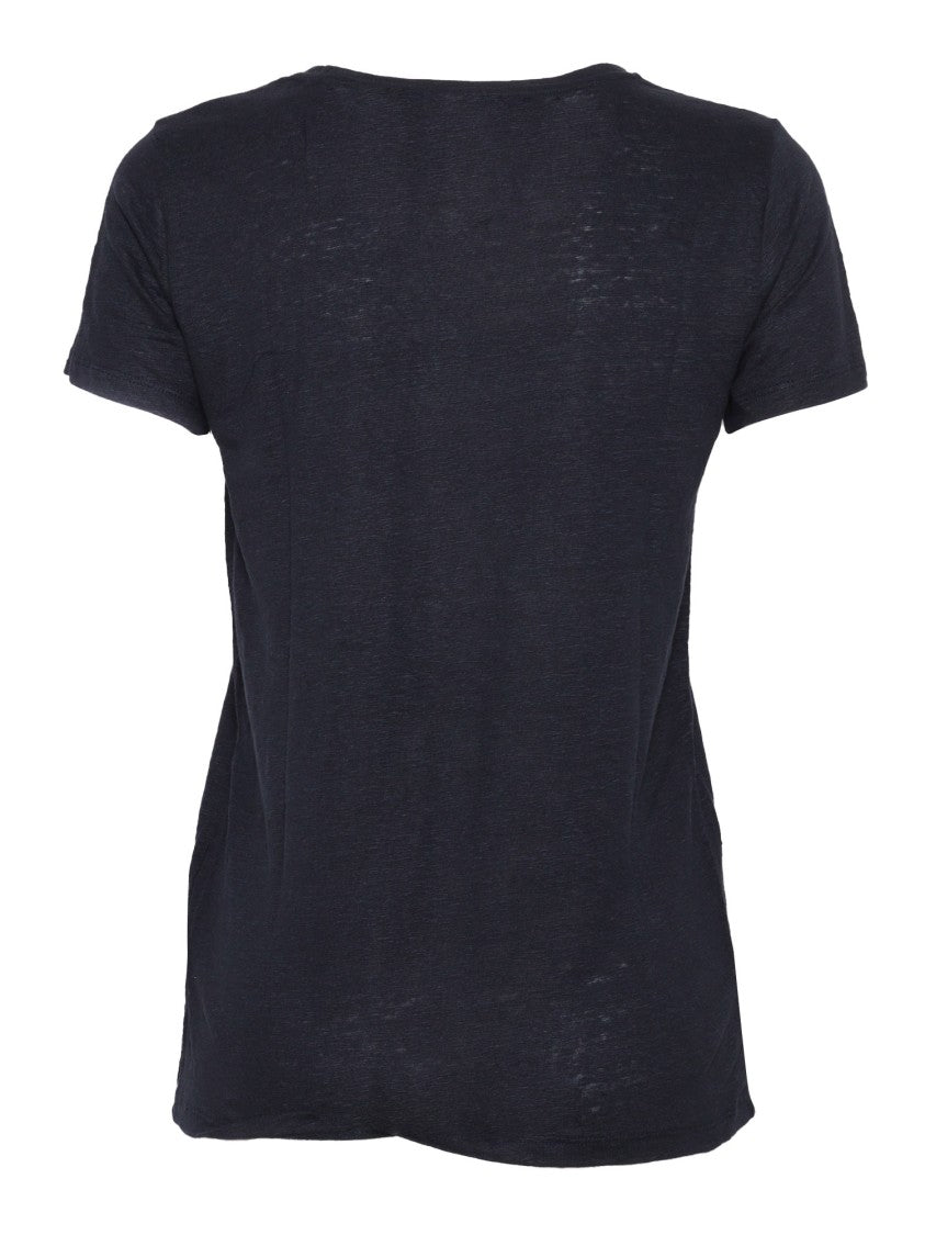 Filatures Du Lion Marine Soft Linen Round T-Shirt