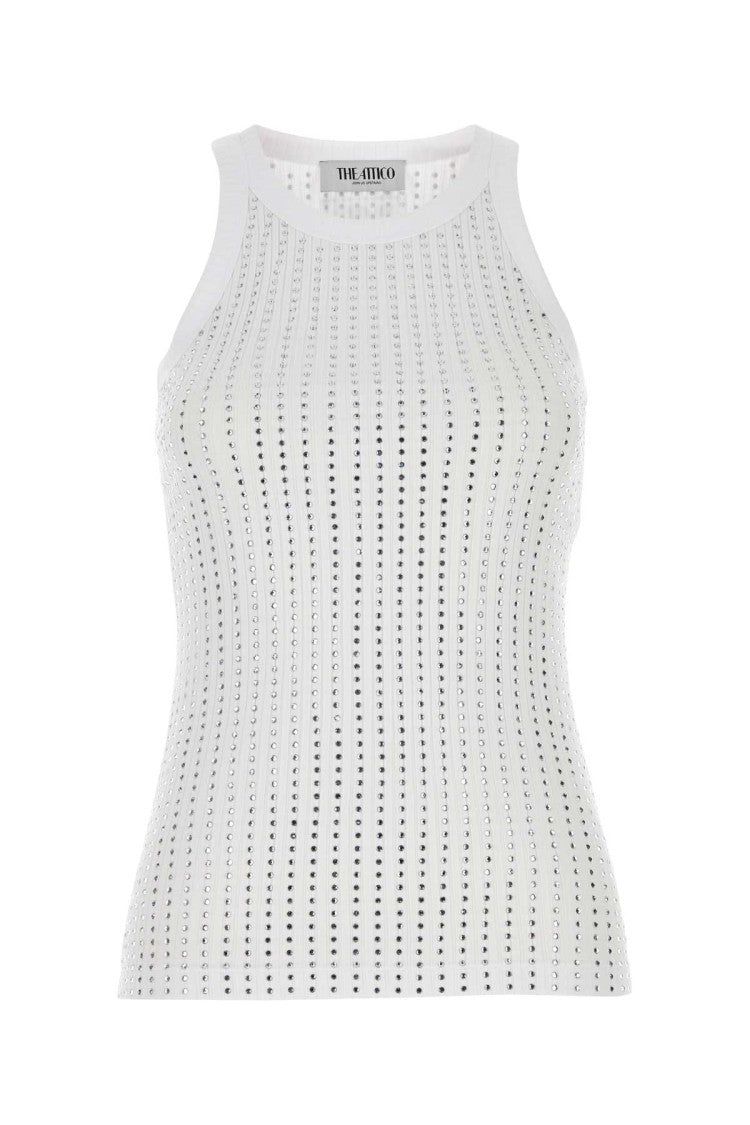The Attico Embellished Cotton Tank Top