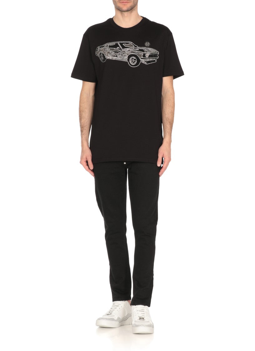 Philipp Plein Black Neck Ss T-Shirt