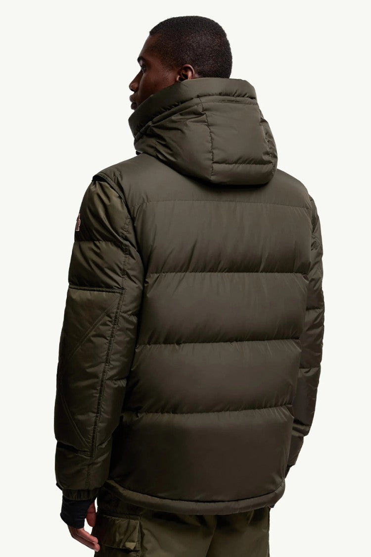 Moncler Dark Green Polyamide Hooded Puffer Jacket