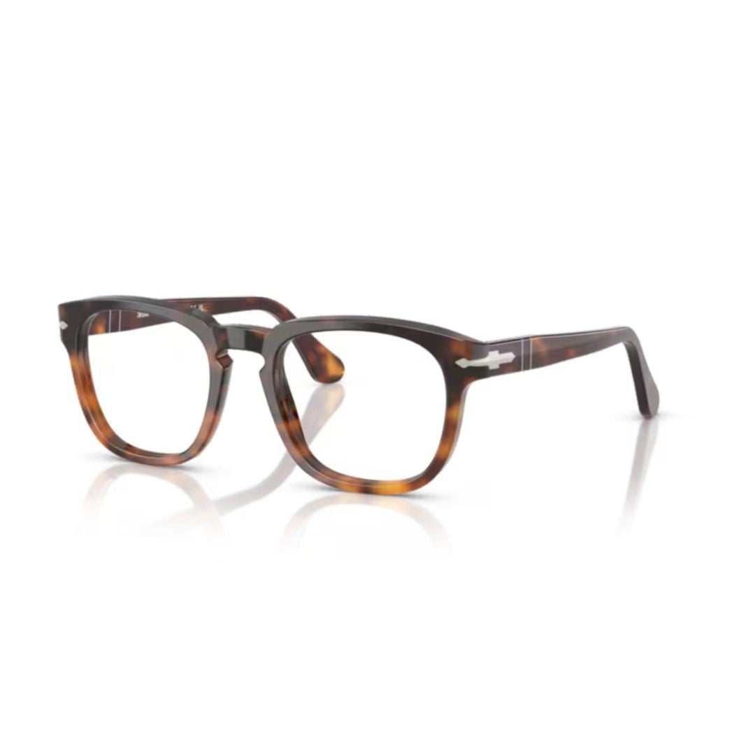 Persol 0Po3376v Tortoiseshell-Patterned Square Frame Eyeglasses With Keyhole Bridge