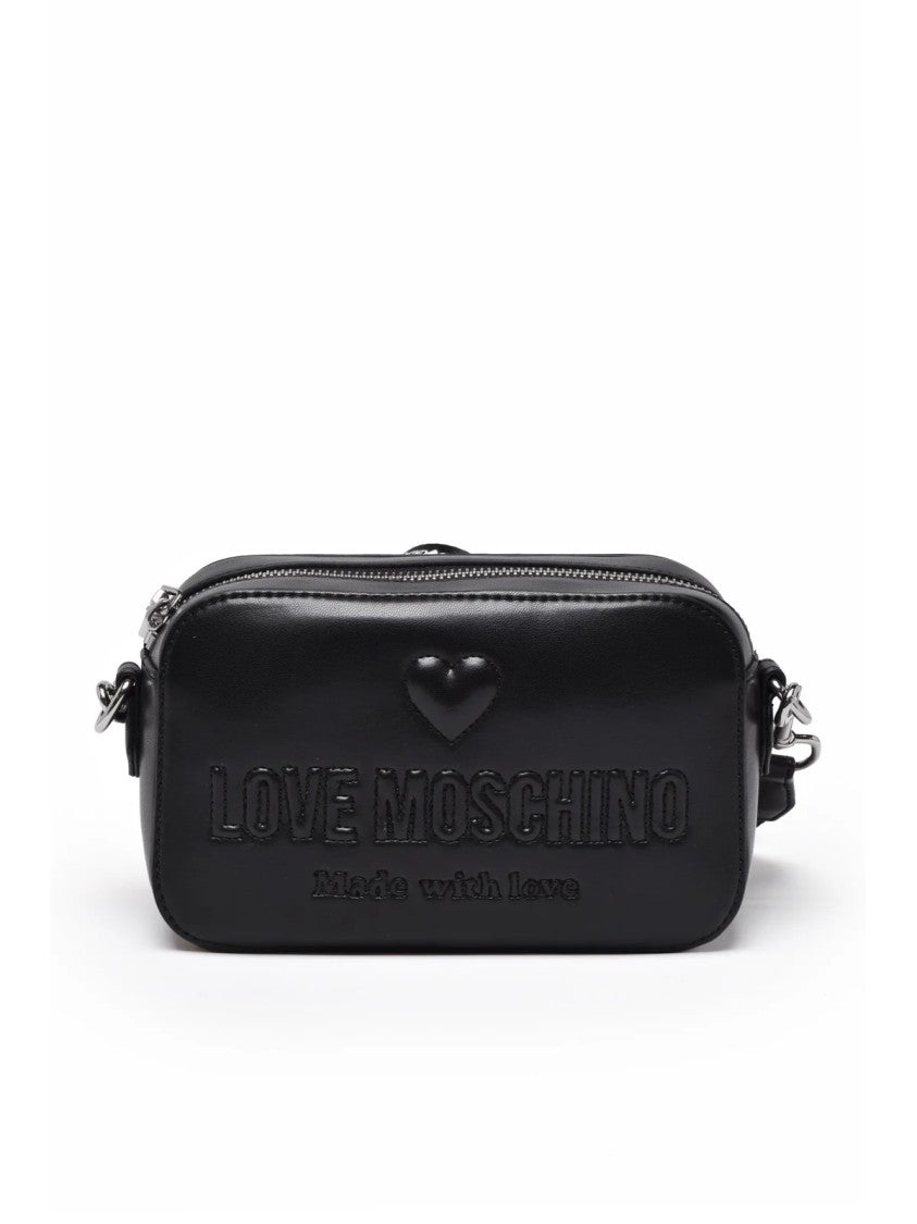 Love Moschino Black Embossed Polyurethane Shoulder Bag