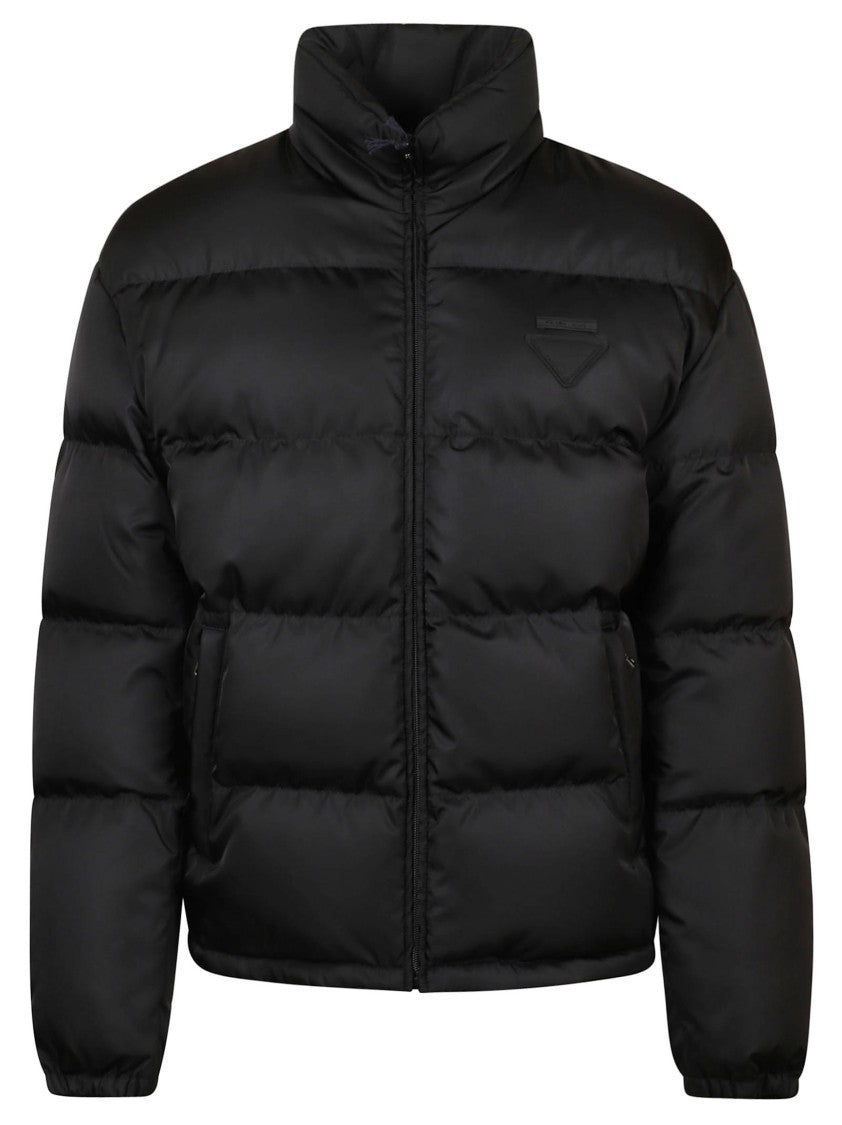 Prada Padded Black Coat With High Collar