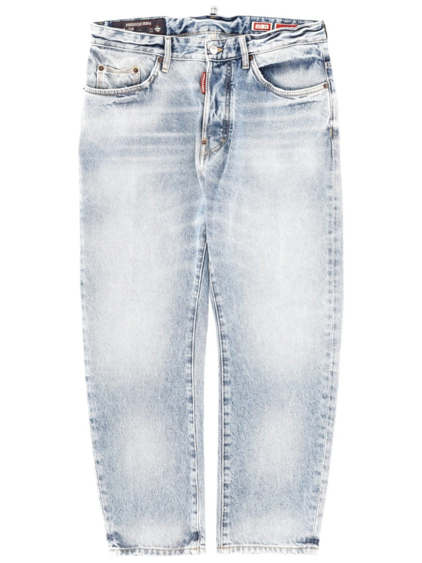 Dsquared2 Light Blue Washed Cotton Jeans