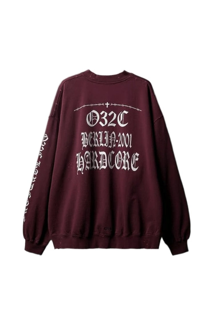 032C Long-Sleeve Cotton Sweatshirt With Gothic Text