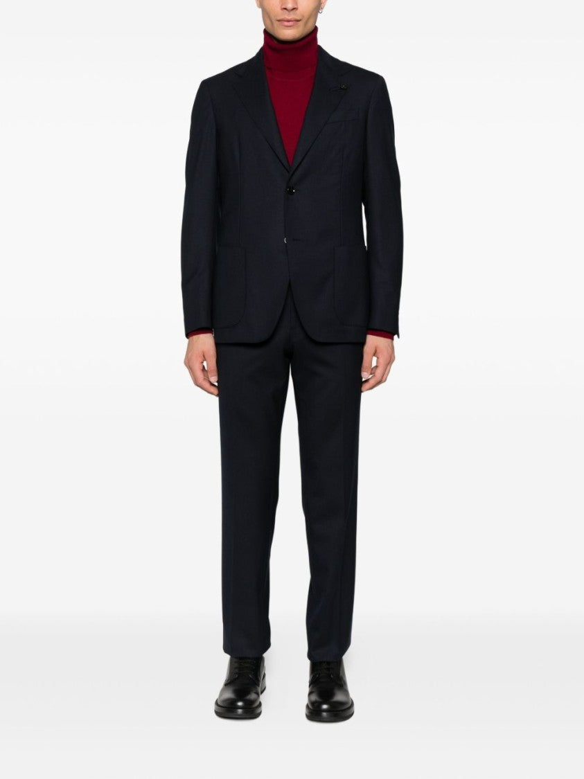 Lardini Structured Blue Blazer With Tailored Fit