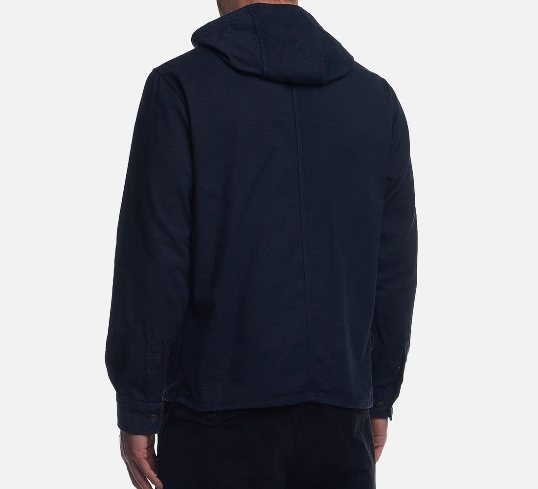 C.P. Company Structured Black Jacket With Pointed Collar And Flap Pocket