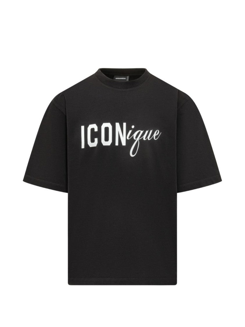 Dsquared2 Black Loose Fit Bold Print T-Shirt