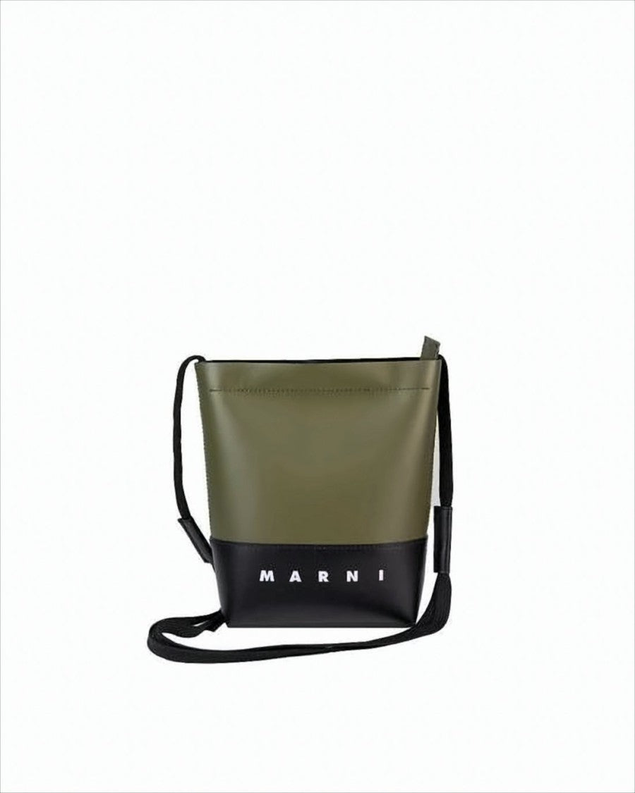 Marni Two-Tone Structured Crossbody Bag With Adjustable Strap