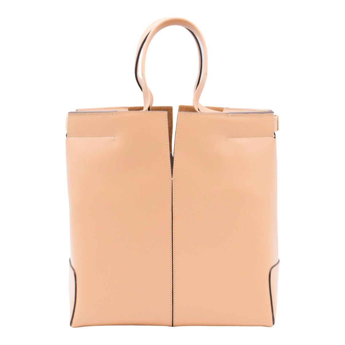Tod's Structured Tote Bag In Smooth Camel Leather
