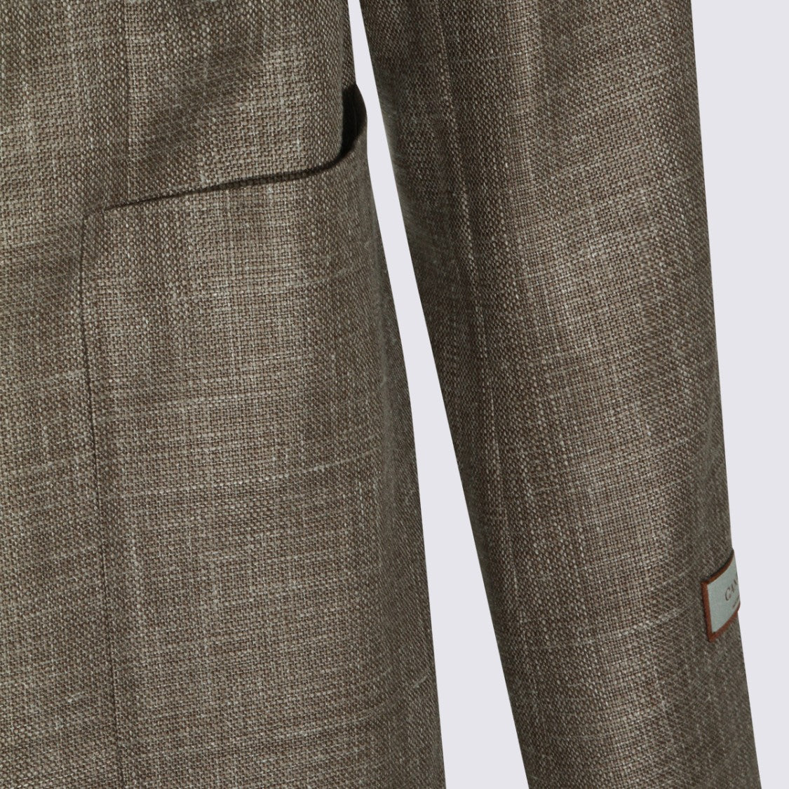 Canali Tailored Brown Blazer With Notch Lapels And Textured Pattern