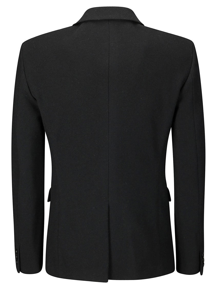 Comme Des Garçons Structured Black Wool Jacket With Button