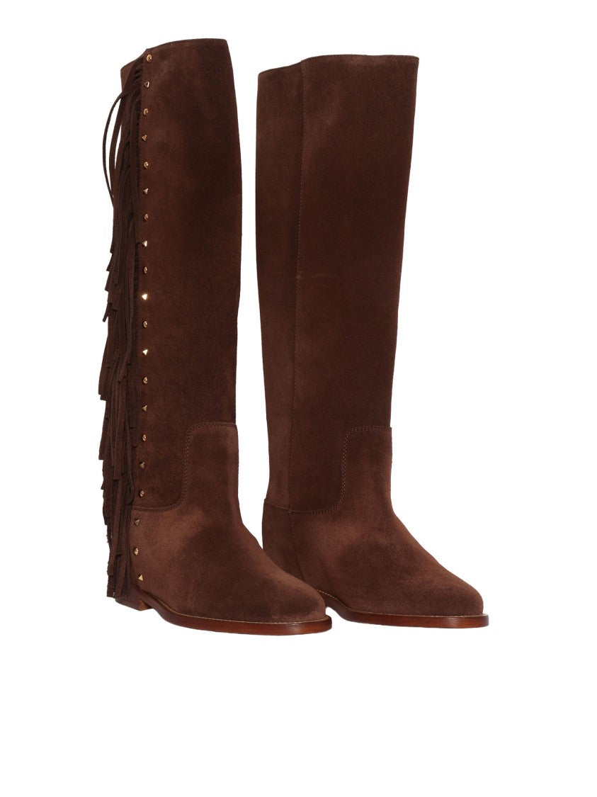 Via Roma 15 Fringe Detail Wedge Boots