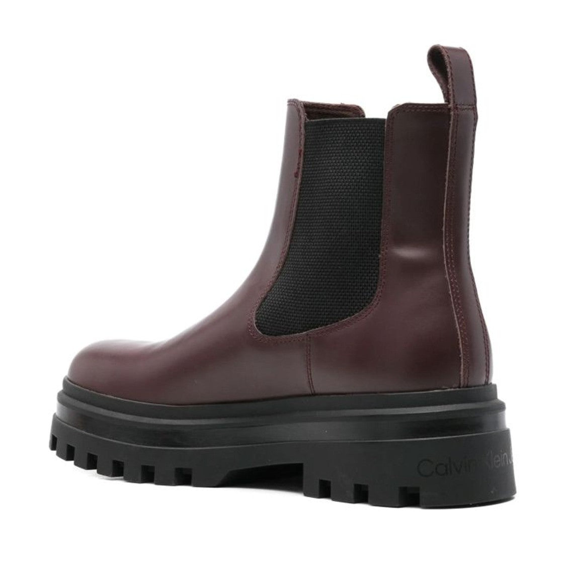 Calvin Klein Jeans Brown Chunky Sole Leather Chelsea Boots