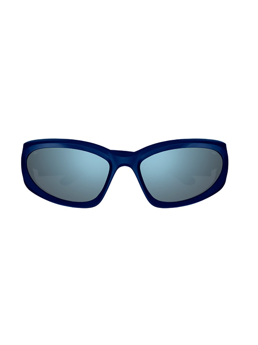 Balenciaga Blue Bb0157s Elongated Oval Sunglasses