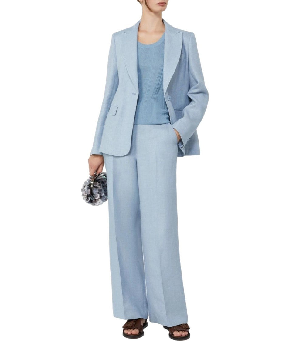 Max Mara Light Blue Wkdmalizia Wool Trousers