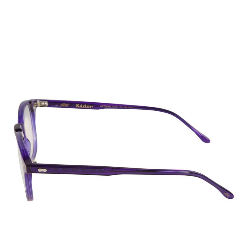 Kador Pepper Translucent Purple Rounded Square Eyeglasses With Metallic Accents