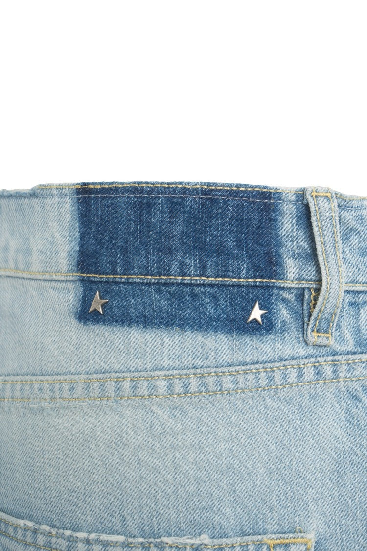 Golden Goose Fringed Hem Wide Leg Destroyed Jeans