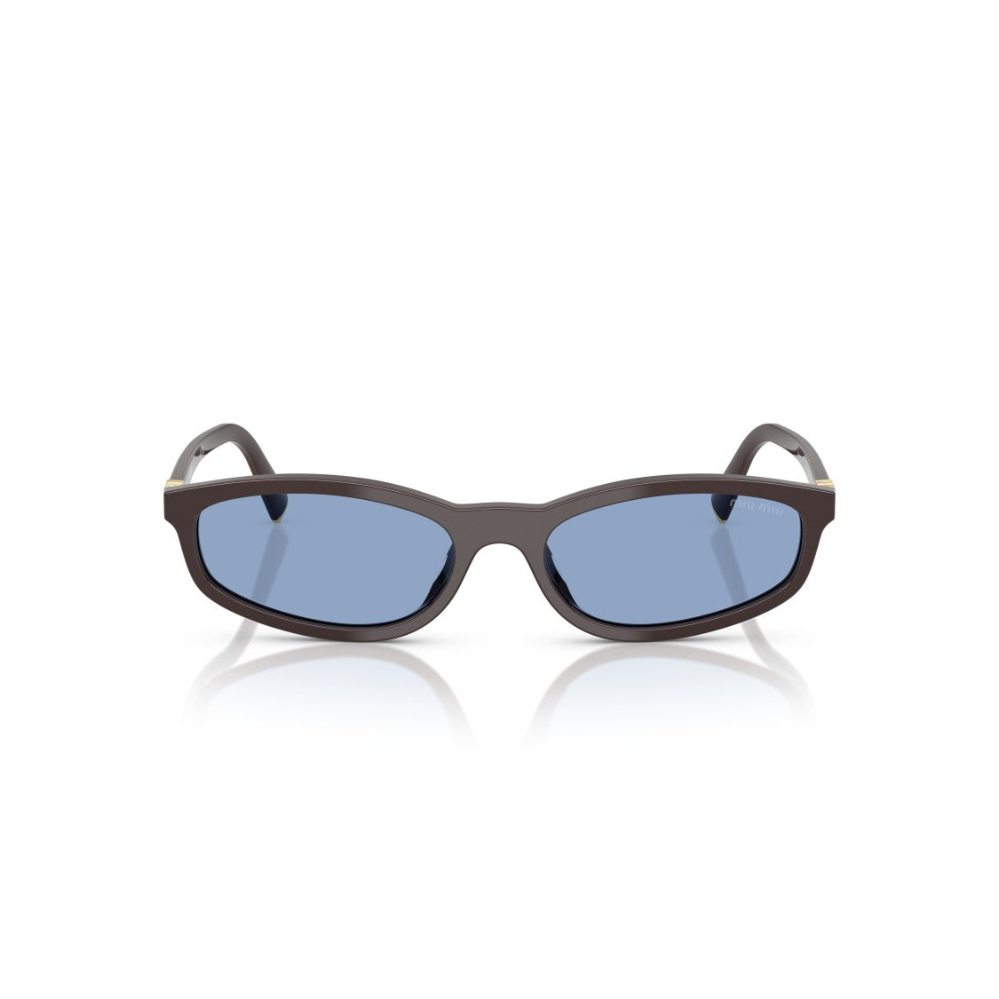 Miu Miu 0Mu A06s Rectangular Acetate Sunglasses With Gold Accents