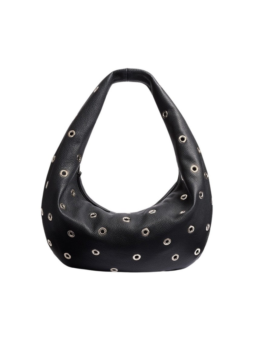 Khaite Olivia Medium Hobo Bag Black Pebbled Leather