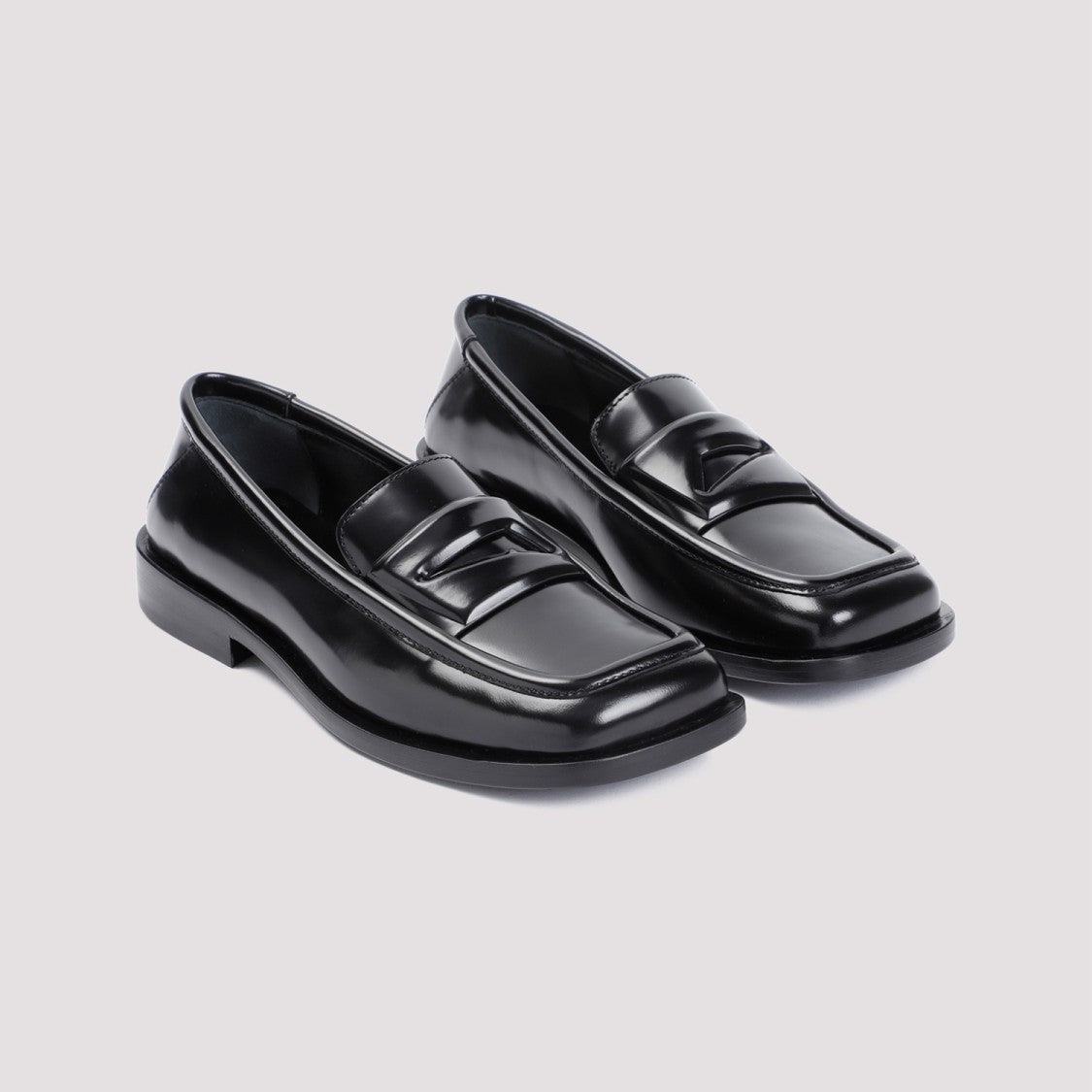 The Attico Amanda Black Leather Loafers