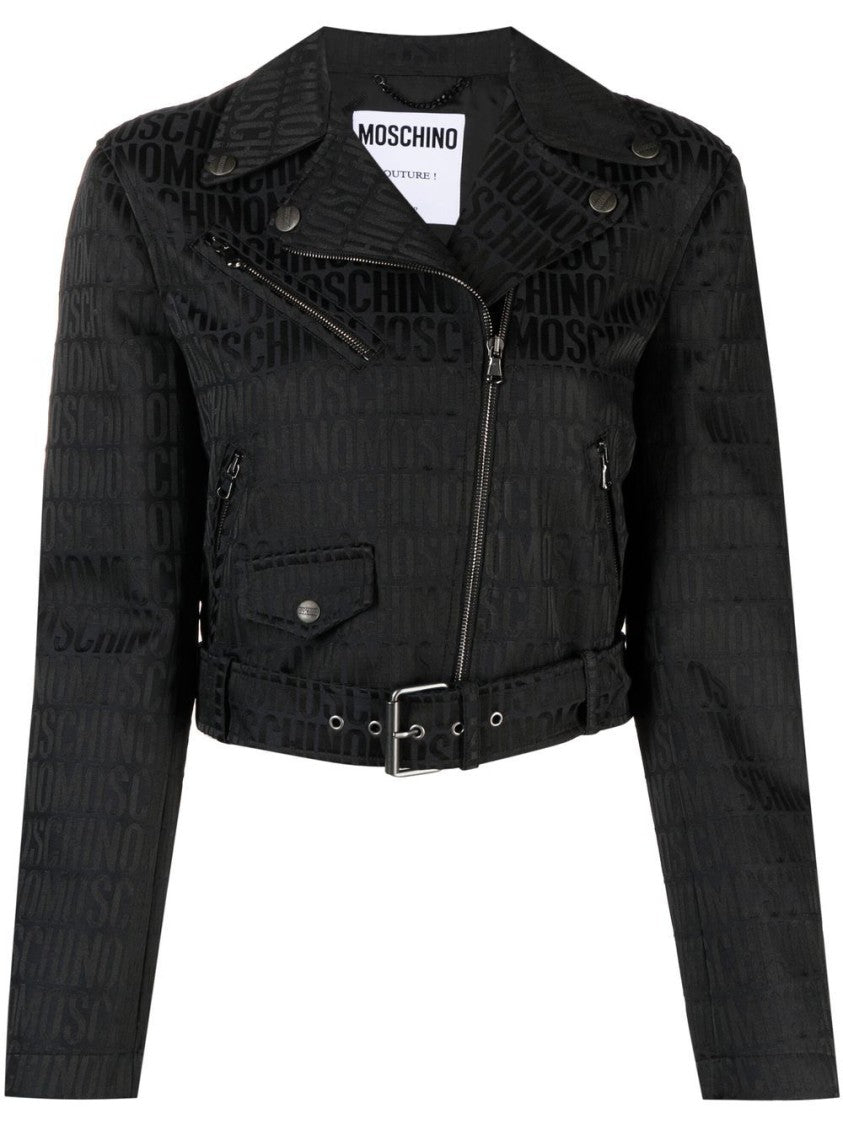 Moschino Cropped Black Cotton Jacket